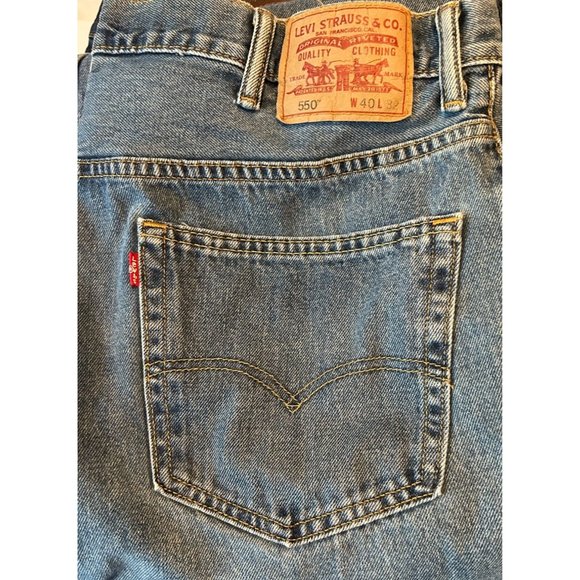 Vintage Levi Strauss Blue Denim Jeans 550 40‎ X 32, Medium Wash Relaxed Fit - Picture 1 of 4